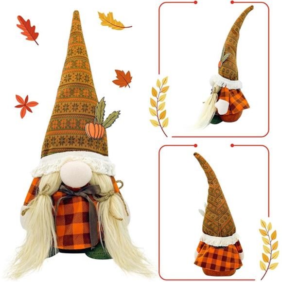 2PCS Fall Decor Gnomes Plush, Fall Decorations for Home Thanksgiving Decorations - Picture 4 of 7